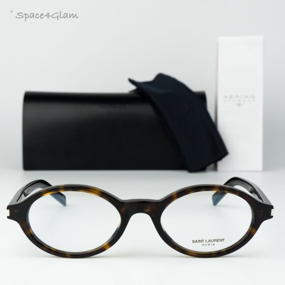 BRAND NEW Saint Laurent SL751 JEANNE OPT 002 Havana Demo Oval Women Eyeglasses - Picture 1 of 10